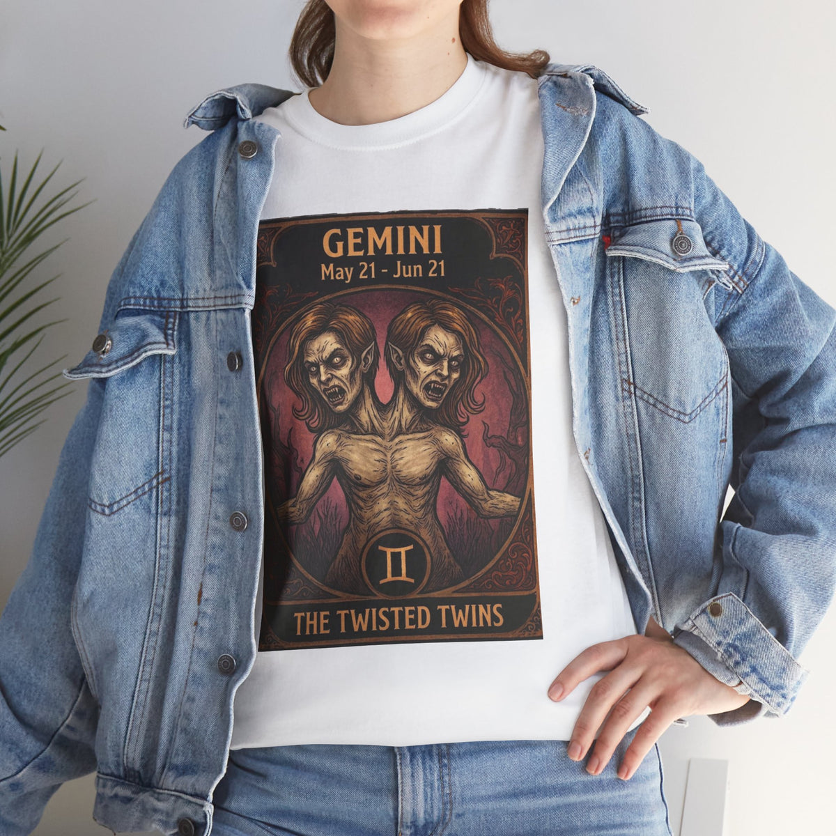 Camiseta Géminis Las Gemelas Retorcidas | Ilustración de Terror del Zodiaco Astrológico de Halloween