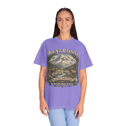 Camiseta del Monte Rainier, playera Comfort Colors de la naturaleza de Washington