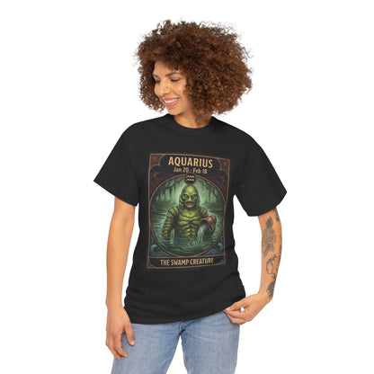 Aquarius The Swamp Creature T-Shirt | Halloween Zodiac Monster Poster