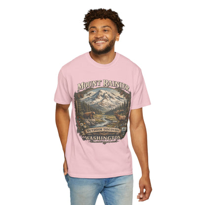 Camiseta del Monte Rainier, playera Comfort Colors de la naturaleza de Washington