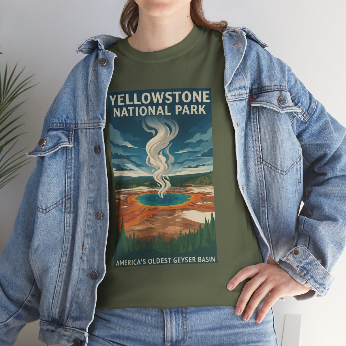 Camiseta con póster de géiser del Parque Nacional de Yellowstone | Camiseta de viaje a parques nacionales
