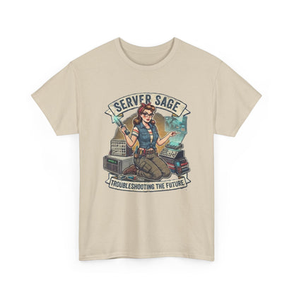 Server Sage Troubleshooting the Future T-Shirt | IT Technician Retro Tech Shirt