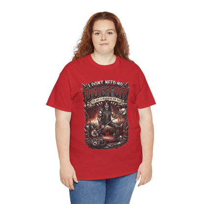 T-shirt illustration I Don't Need No Doctor | Thème médical horreur gothique