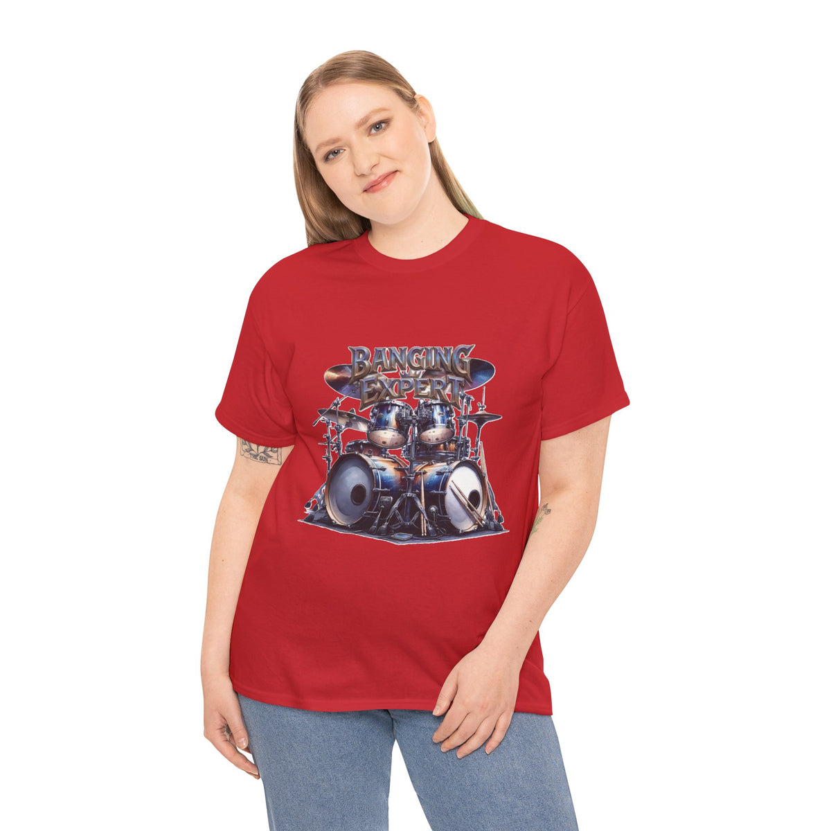 Drum Kit Illustration Tee | Banging The Drums Drummer Humor Graphic Tee