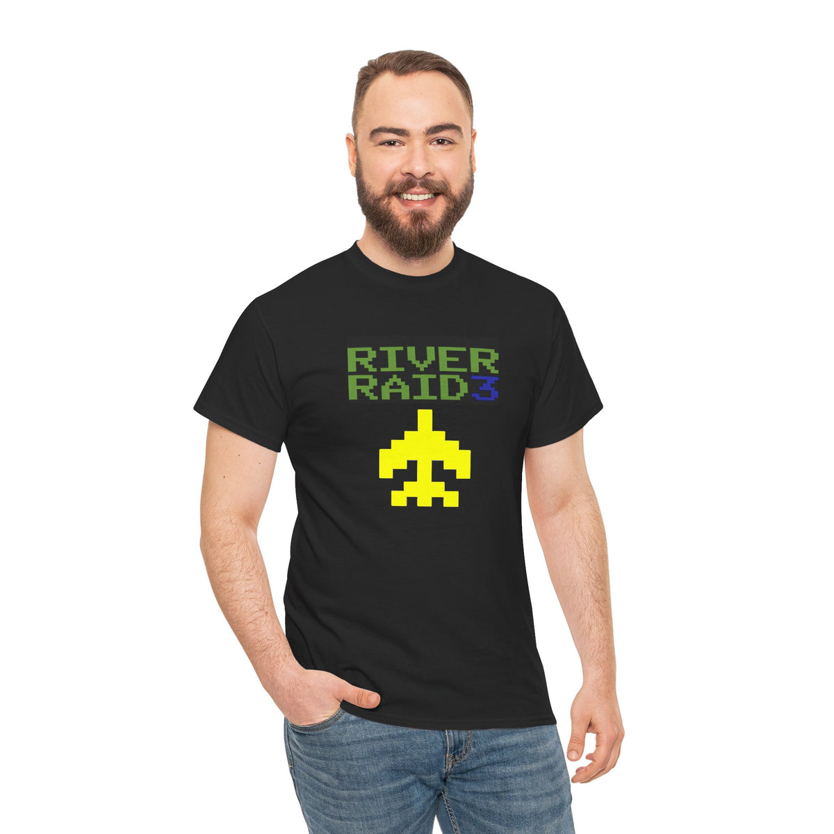 River Raid 3 pixel plane Tee | retro arcade gaming shirt