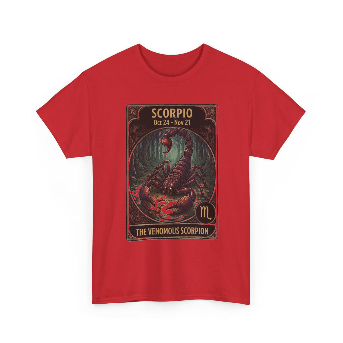 T-shirt Scorpion venimeux | Tee-shirt astrologique du signe du zodiaque pour Halloween