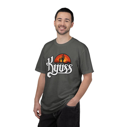 T-shirt Kyuss Desert Sunset Stoner Doom Desert Rock | Logo de groupe américain de Stoner Doom, silhouette de cactus