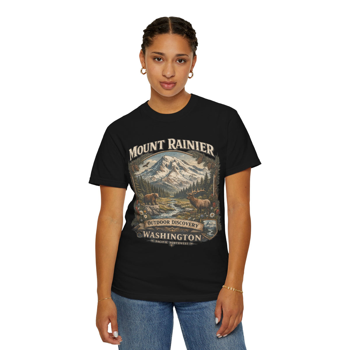 Camiseta del Monte Rainier, playera Comfort Colors de la naturaleza de Washington