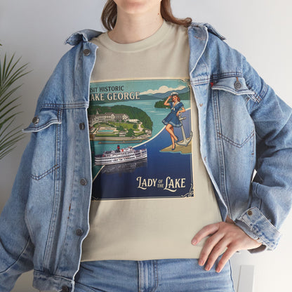 Lake George Upstate NY National / Lady of the Lake vintage poster T-Shirt | Lake George pin up