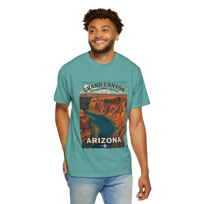 T-shirt style affiche Grand Canyon Arizona | T-shirt canyon et rivière panoramique