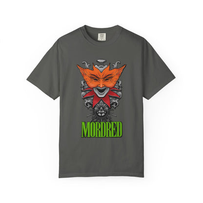 Camiseta de Thrash Metal de Mordred con máscara de zorro | Ilustración de banda de Thrash Metal de embaucador mítico