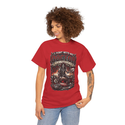 T-shirt illustration I Don't Need No Doctor | Thème médical horreur gothique