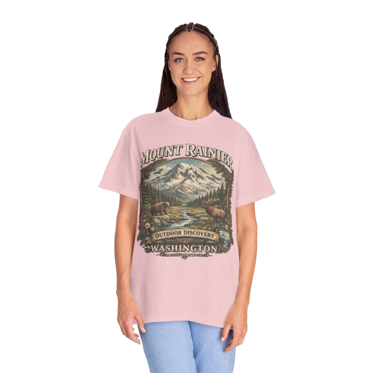 Camiseta del Monte Rainier, playera Comfort Colors de la naturaleza de Washington