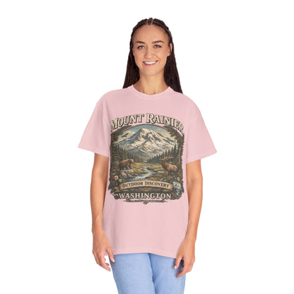 Camiseta del Monte Rainier, playera Comfort Colors de la naturaleza de Washington