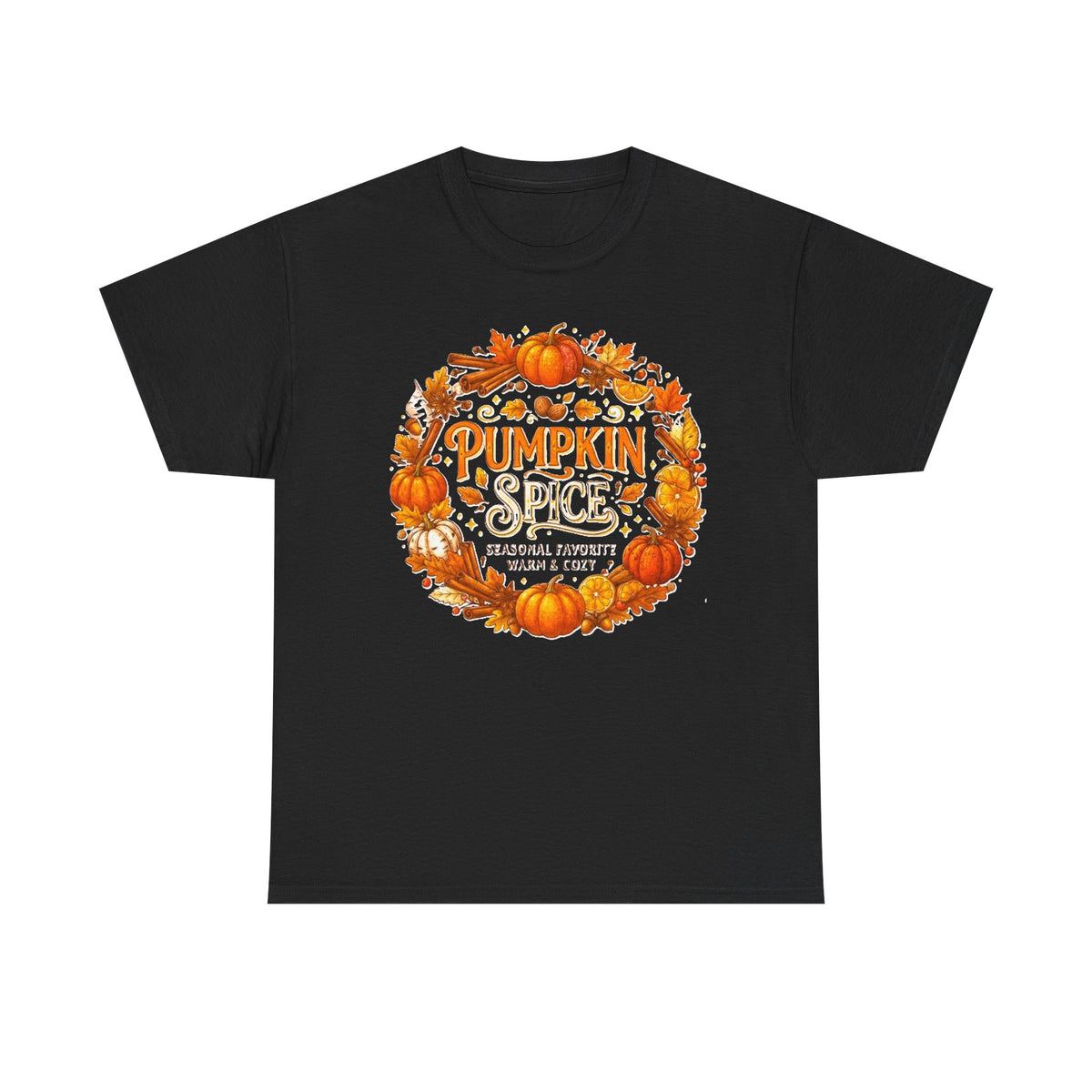 Pumpkin Spice Wreath Tee | Fall Pumpkin Autumn Leaves Shirt