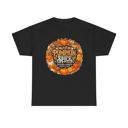 Pumpkin Spice Wreath Tee | Fall Pumpkin Autumn Leaves Shirt