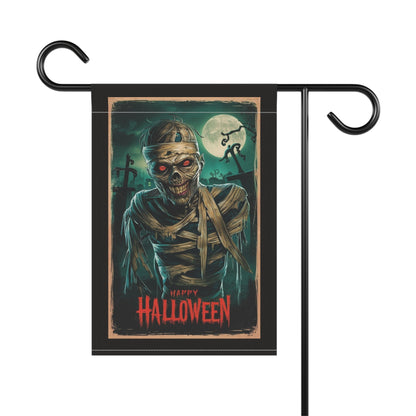 Bandera de jardín de momia zombi para Halloween feliz | Estandarte para casa