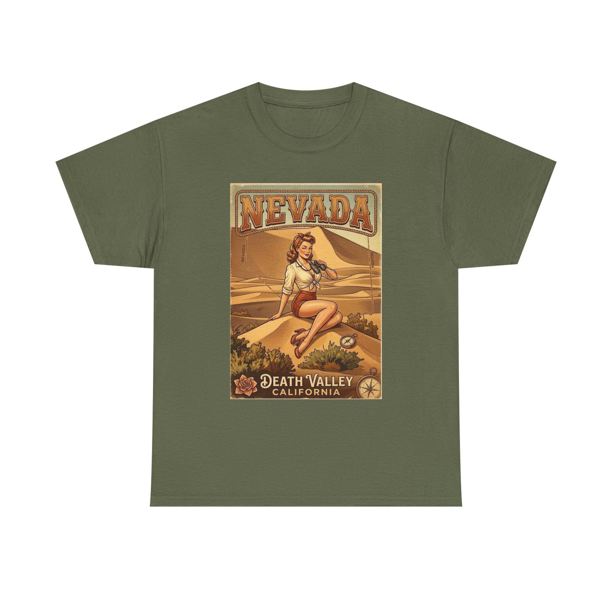 Death Valley California Nevada Pinup Poster Tee | Death Valley California Vintage Travel