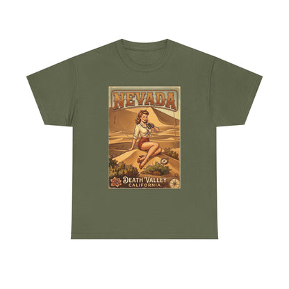Death Valley California Nevada Pinup Poster Tee | Death Valley California Vintage Travel