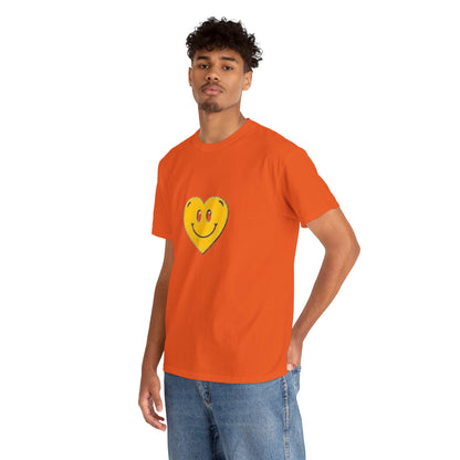 Yellow Smiley Heart Tee | Cute Happy Face Shirt, Retro Emojis