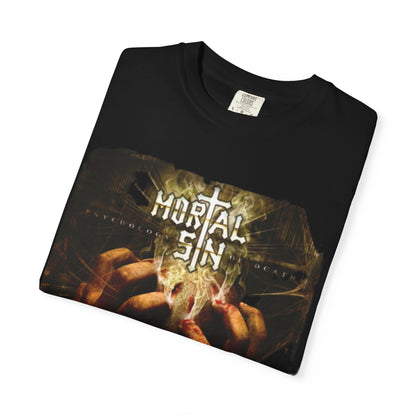 Camiseta con la portada del álbum Mortal Sin Psychology of Death | Arte de álbum de thrash metal de la vieja escuela australiano