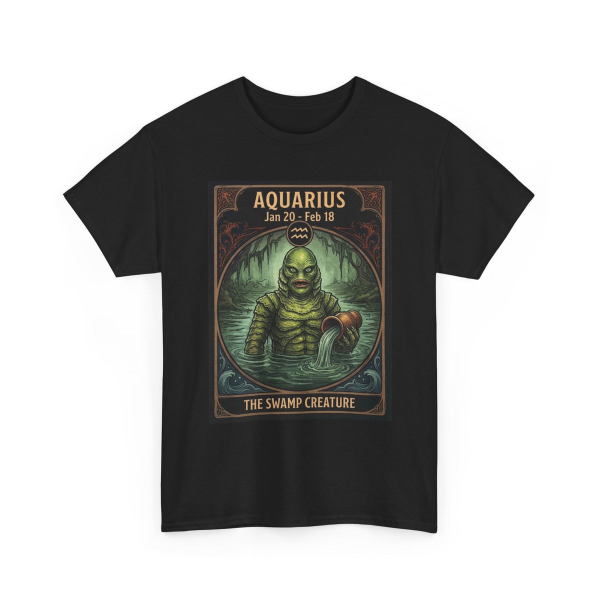 Aquarius The Swamp Creature T-Shirt | Halloween Zodiac Monster Poster