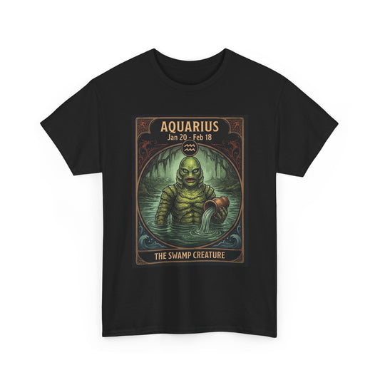 Aquarius The Swamp Creature T-Shirt | Halloween Zodiac Monster Poster