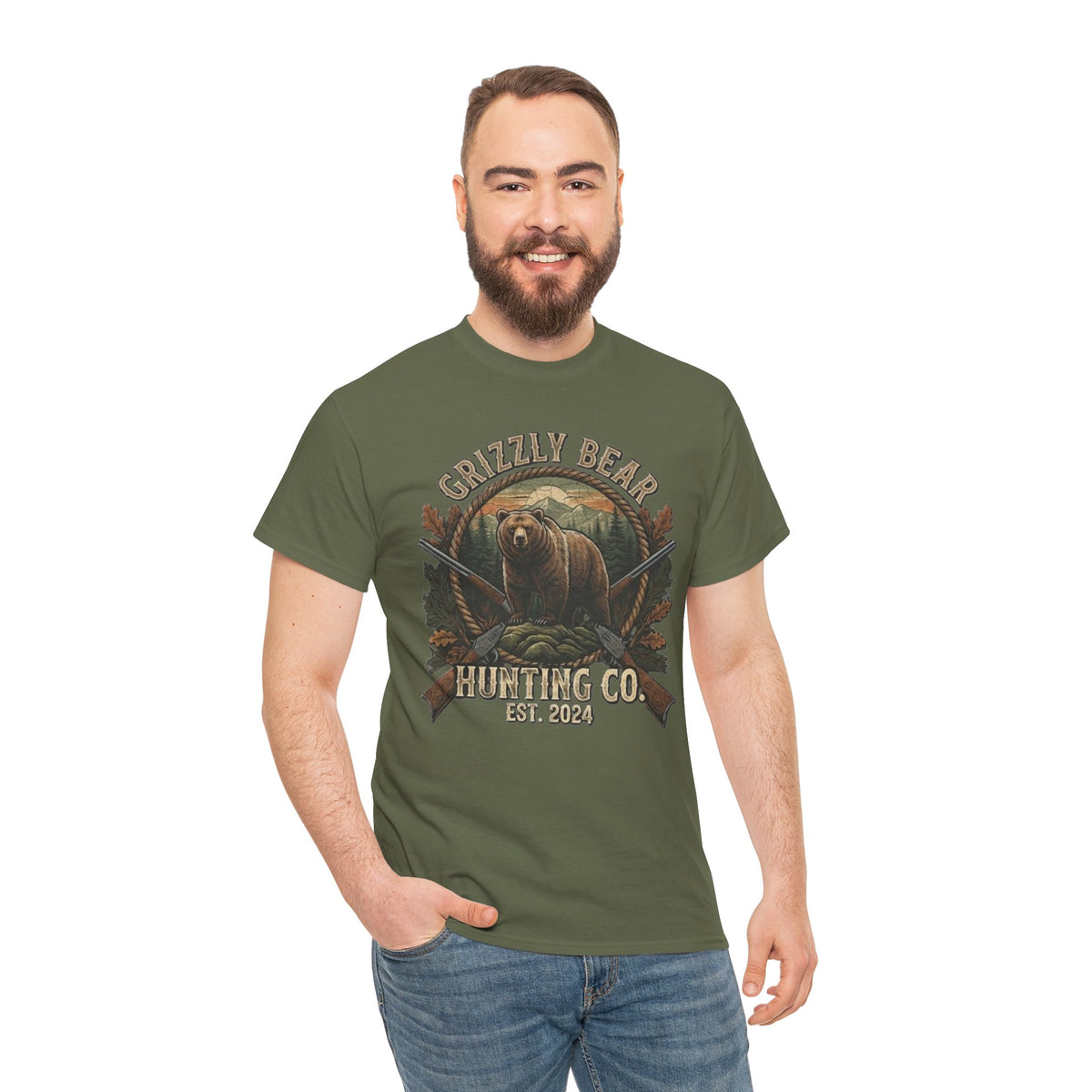 Grizzly Bear Hunting Co T-Shirt | Vintage Wildlife Outdoor Tee