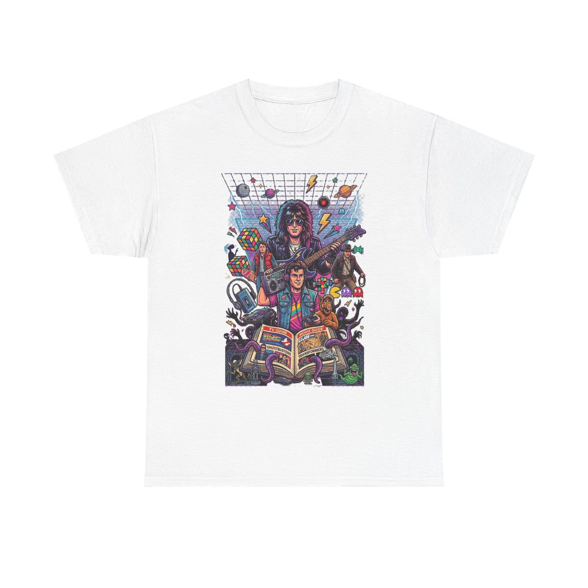 80s Retro TV & Movies Style Collage Unisex Tee