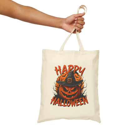 Happy Halloween Trick or Treat Cotton Canvas Tote Bag