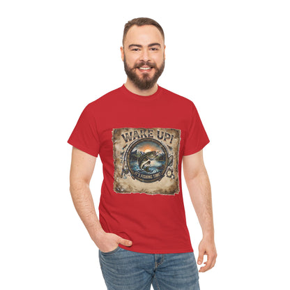 Wake Up Fishing Tee | Bass Fish Vintage Outdoors Shirt