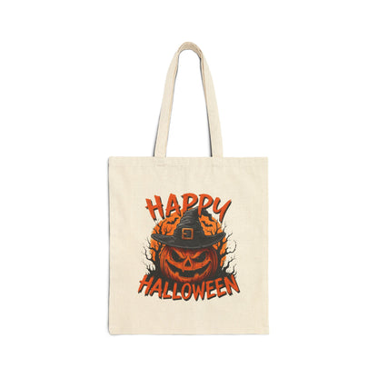 Happy Halloween Trick or Treat Cotton Canvas Tote Bag