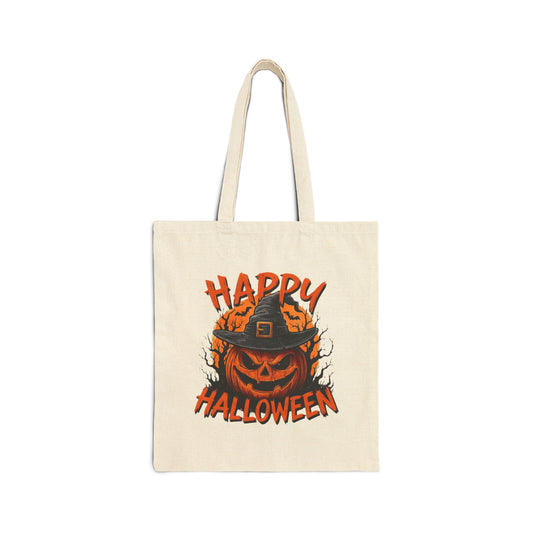 Happy Halloween Trick or Treat Cotton Canvas Tote Bag