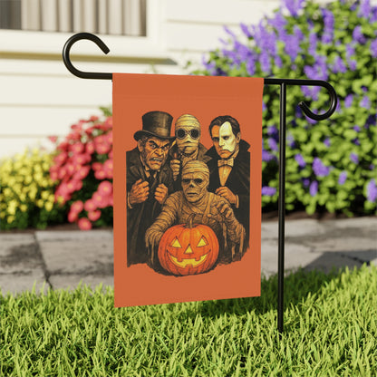 Classic Movie Monsters Pumpkin Garden Flag | House Banner