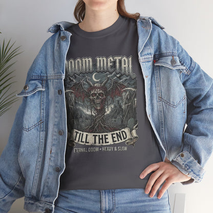 Doom Metal Till The End Double Sided T-Shirt | Doom Metal Band Logos Tee