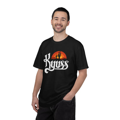T-shirt Kyuss Desert Sunset Stoner Doom Desert Rock | Logo de groupe américain de Stoner Doom, silhouette de cactus
