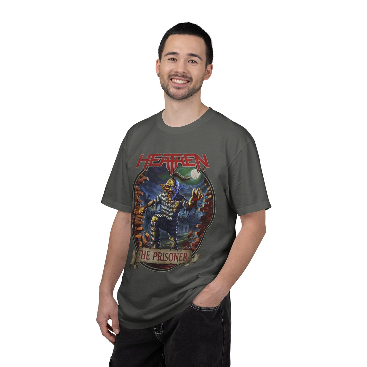 T-shirt avec pochette de l'album The Prisoner de Heathen | T-shirt graphique de groupe de Heavy Metal