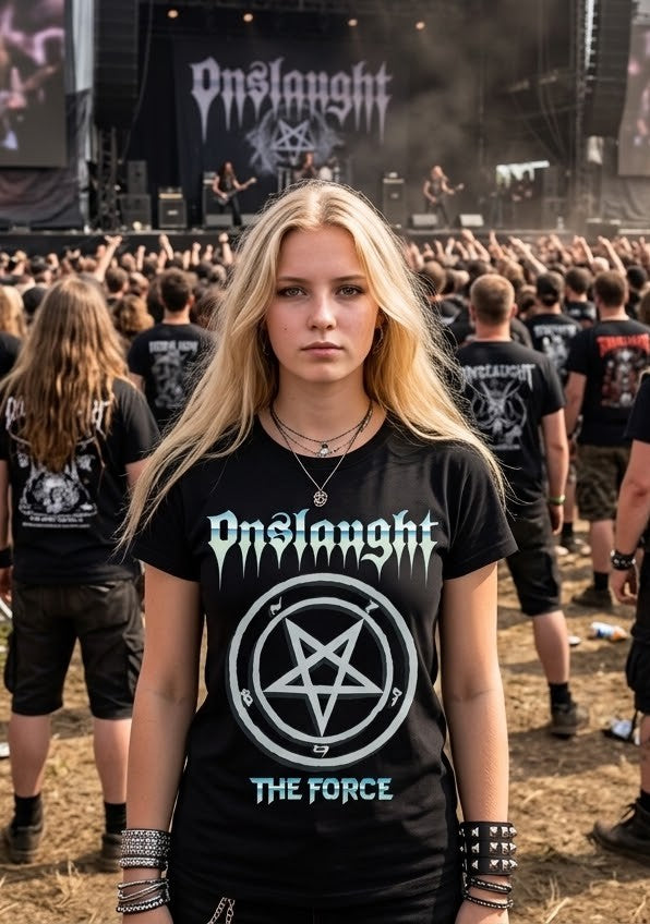 Onslaught The Force Artwork T-shirt | Pentagram Graphic logo band tee