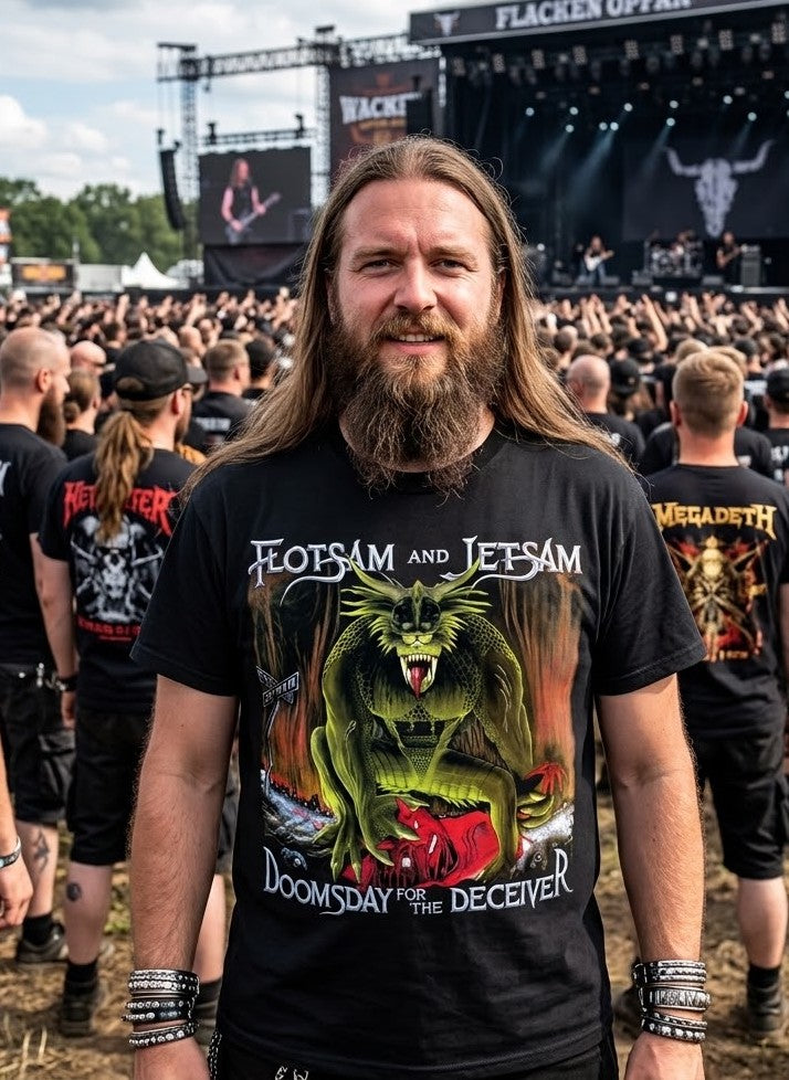 Flotsam & Jetsam Doomsday For the Deceiver Album Artwork T-Shirt | Thrash Metal Band Art Tee