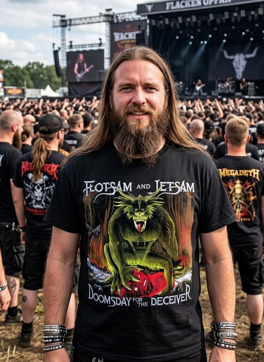 Flotsam & Jetsam Doomsday For the Deceiver Album Artwork T-Shirt | Thrash Metal Band Art Tee