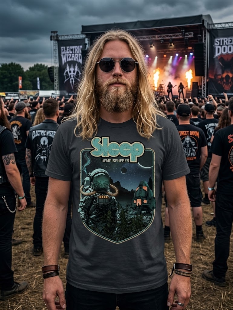 T-shirt de l'album Sleep Hemispheres / T-shirt de groupe de doom metal stoner