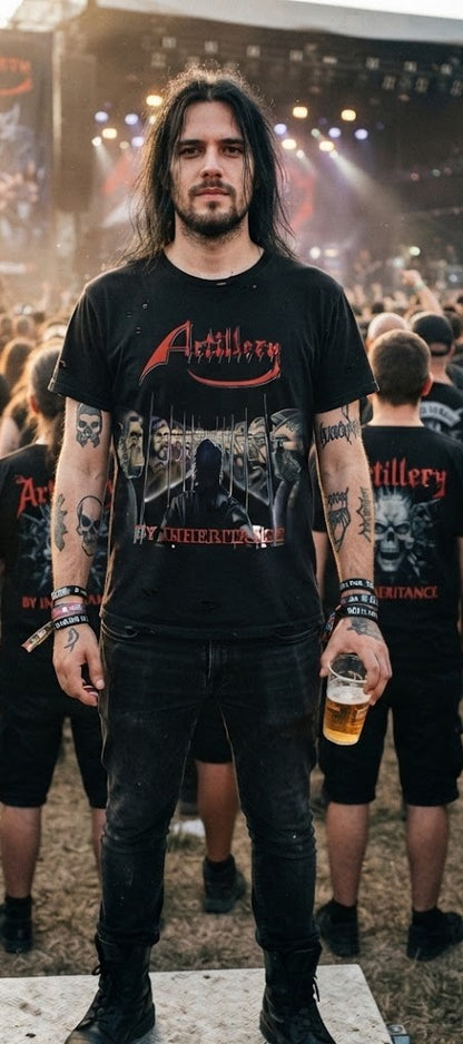 T-shirt avec la pochette de l'album By Inheritance d'Artillery | t-shirt vintage de groupe de thrash metal old school