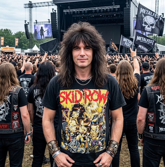 Skid Row B-side Ourselves Graphic T-shirt | Hard Rock Heavy Metal Band Album Artwork Tee