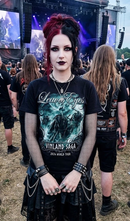 Camiseta gráfica de la gira Vinland Saga de Leaves' Eyes / Camiseta de banda de metal sinfónico