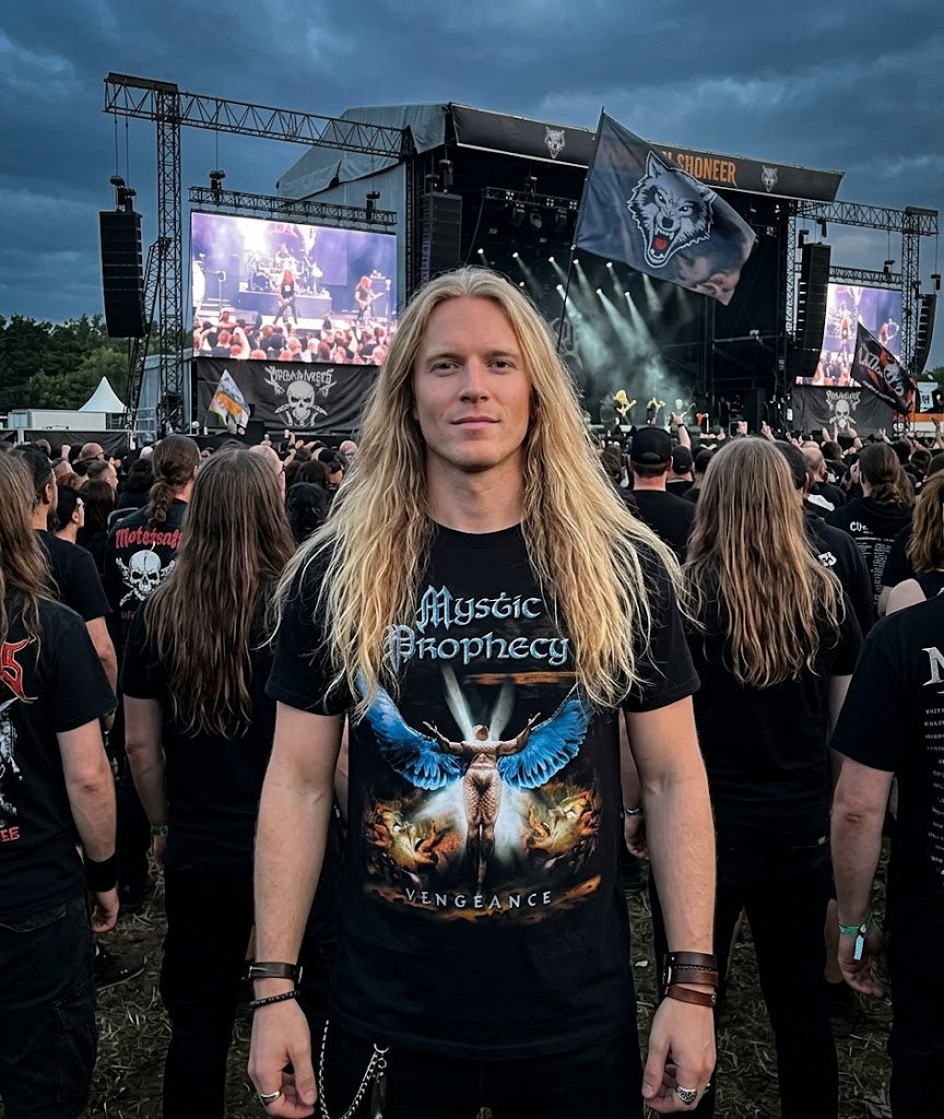 Mystic Prophecy Vengeance Eagle Artwork T-Shirt / German Heavy Metal Band Tee