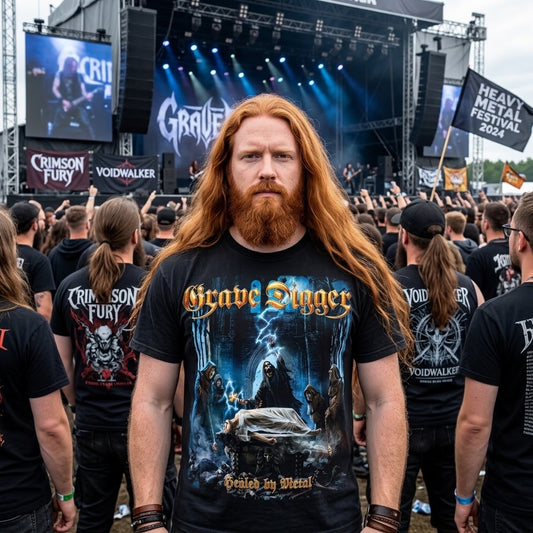 Grave Digger Metal band artwork T-Shirt | Healed by Metal Gothic cemetery illustration