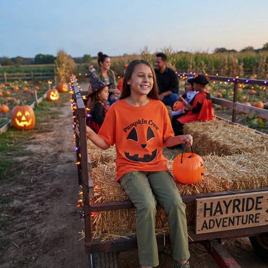 Pumpkin Crew Kids Tee | Jack-o'-Lantern Halloween Shirt