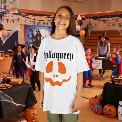 halloqueen pumpkin face Kids Tee | Halloween kids shirt