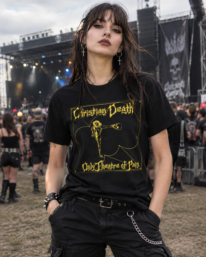 Camiseta con el logo de la banda Christian Death | Ilustración de Only Theatre of Pain
