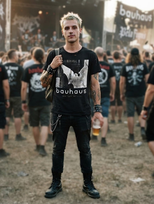 Bauhaus Bat Graphic T-Shirt | Gothic Band Art Tee